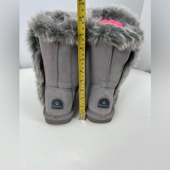 Bearpaw Cora 2664W Women’s Mid Calf Cow Suede Upper Faux Outside Fur Gray Size 8 - Picture 5 of 12
